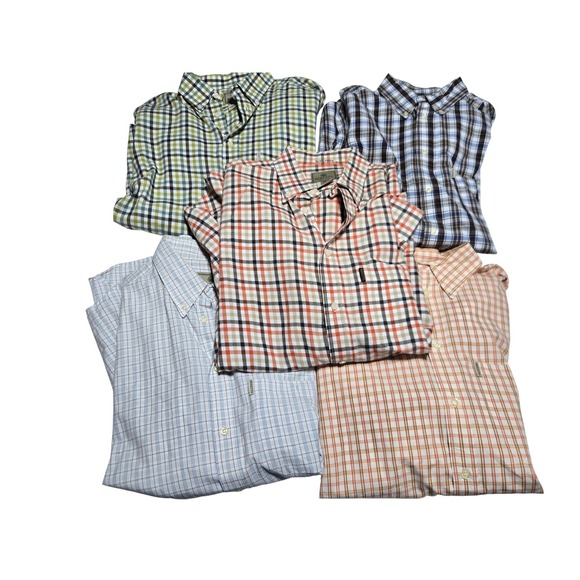 Beretta Plaid Button Up Shirts Men's XL Lot of 5‎ Cotton
